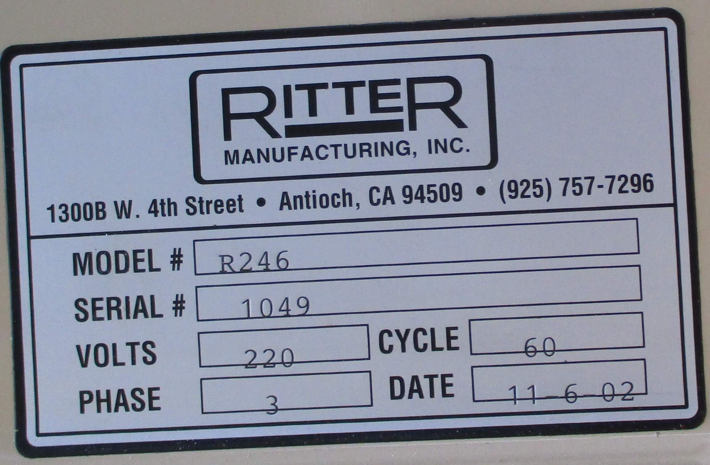 Ritter R-246 Double Row Line Drill (Used) Item # UFE-3185 (CA)
