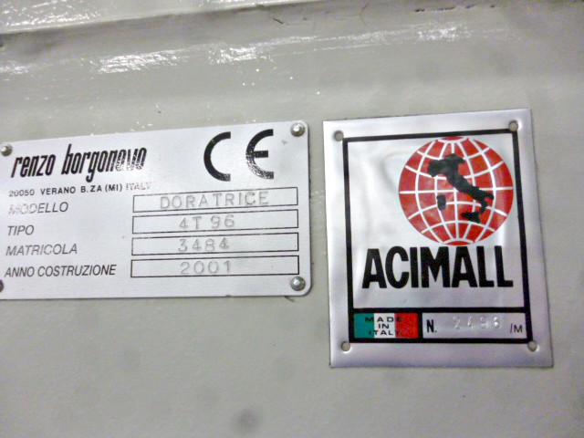 Renzo Borgonovo DORATRICE 4T 96 Machine (used) Item # UGW-33