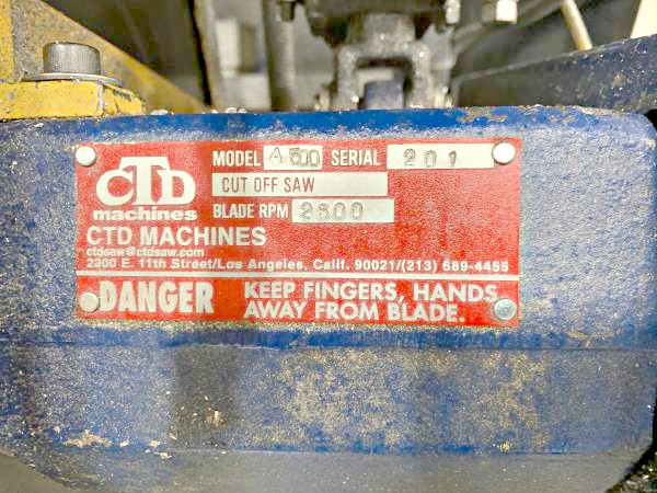 CTD A500 Automatic Cut Off Saw (used) Item # UGW-40