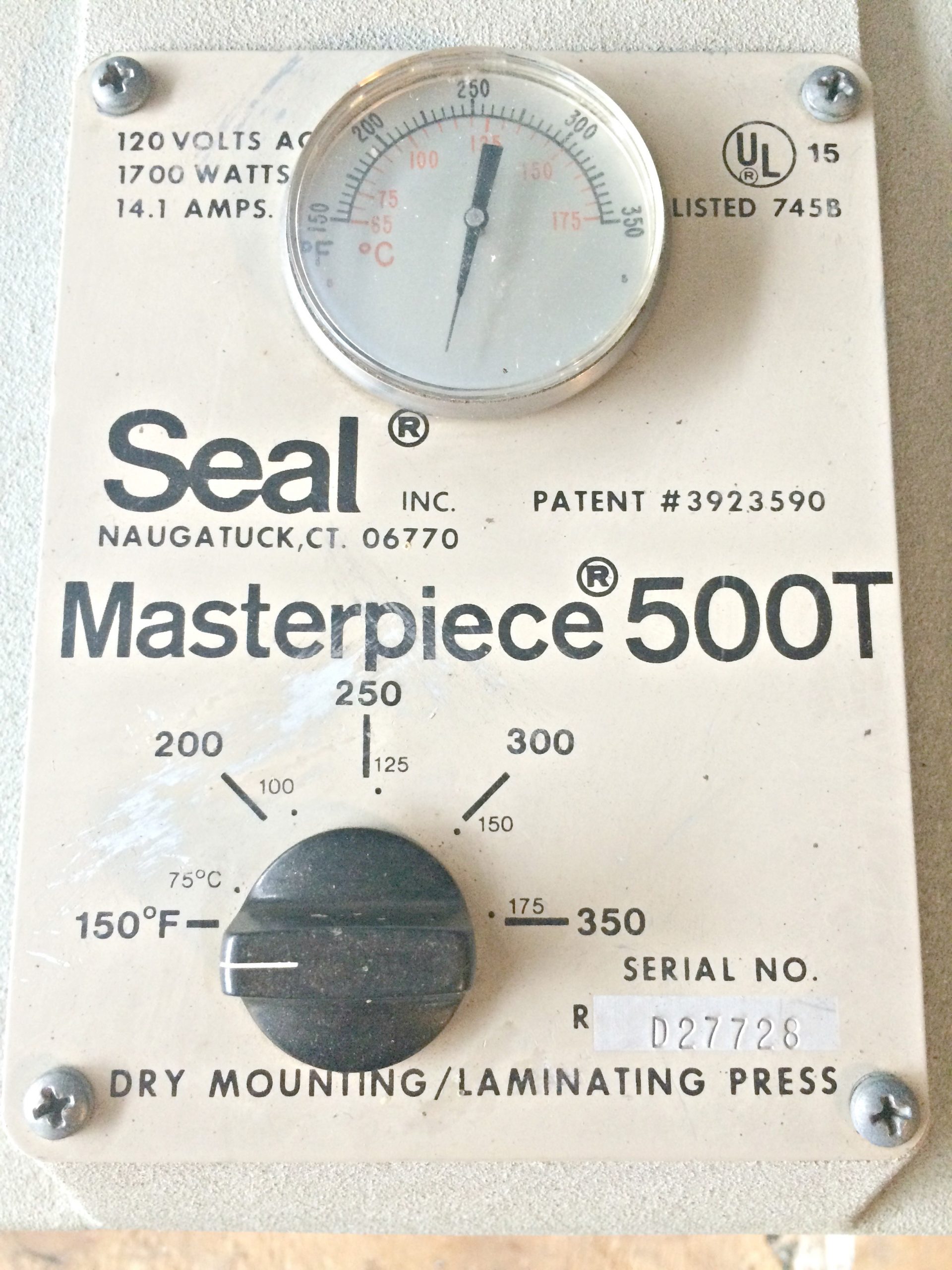 Seal Masterpiece 500T Dry Mount Press (used) Item # UFE-M1791
