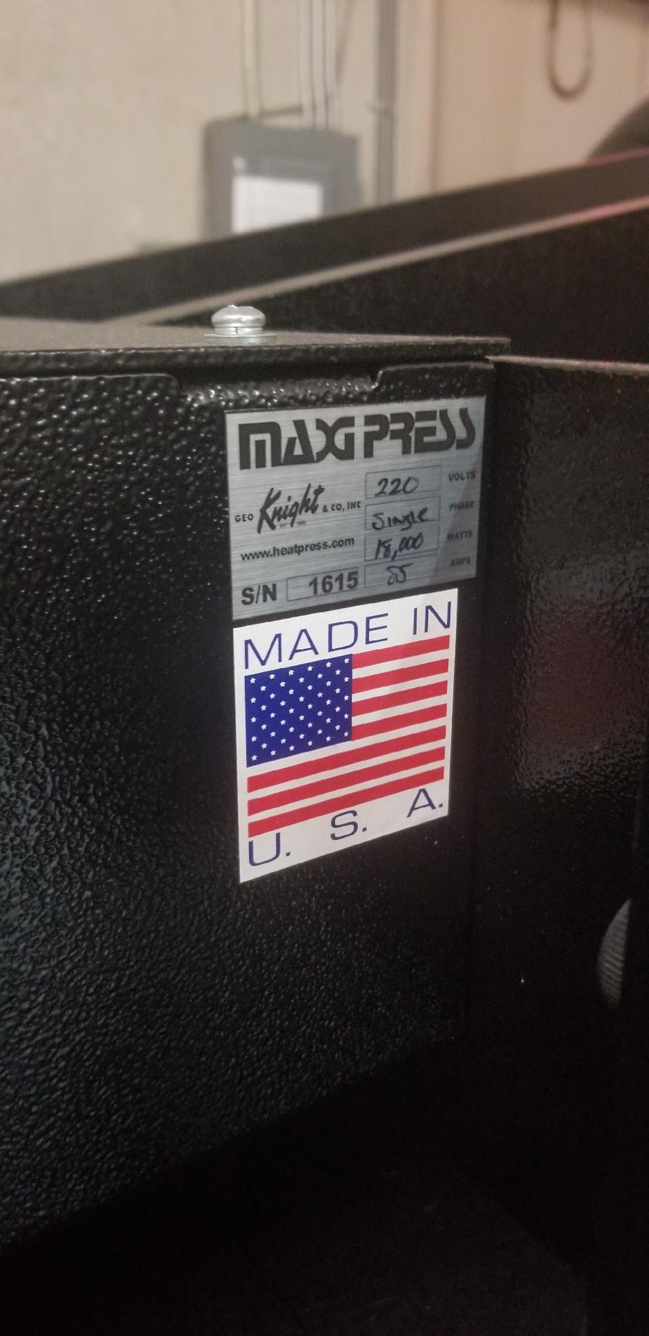 Geo Knight Maxi Press MAXI-4464AP- Large Format Air Press (used) Item # UFE-M1807