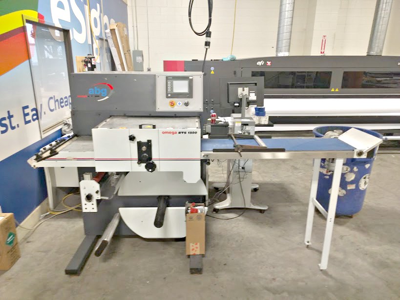 Bindery & Picture Framing Equipment Lot: ABG Omega RTS 1300 Roll to Sheeter, GAPP Canvas Stretchers, Duplo DocuCutter RC-7 Round Corner Cutter, Duplo Ultra 100A Sheetfed UV Coater with Feeding Unit, Highlead GC20618-2 Industrial Sewing Machine with Stand, & Consew Industrial Sewing Machine (Used) Item # AGFS-58 (Michigan)