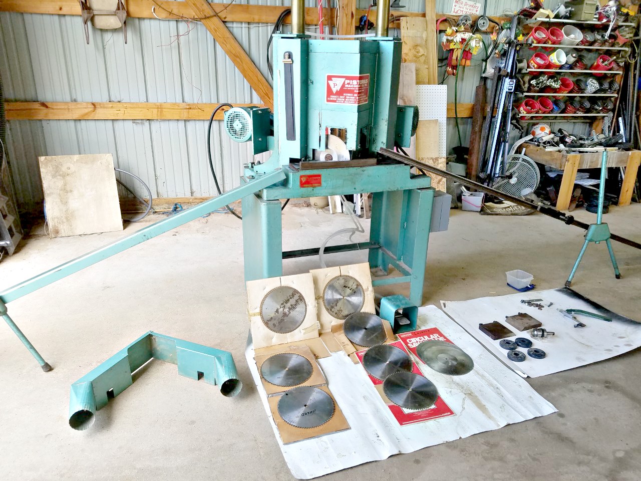 Picture Framing Equipment Lot: Pistorius MN-102 Double Miter Saw & Mitre Mite VN2+1 Vnailer / Joiner / Underpinner (Used) Item # AGFS-76 (Michigan)