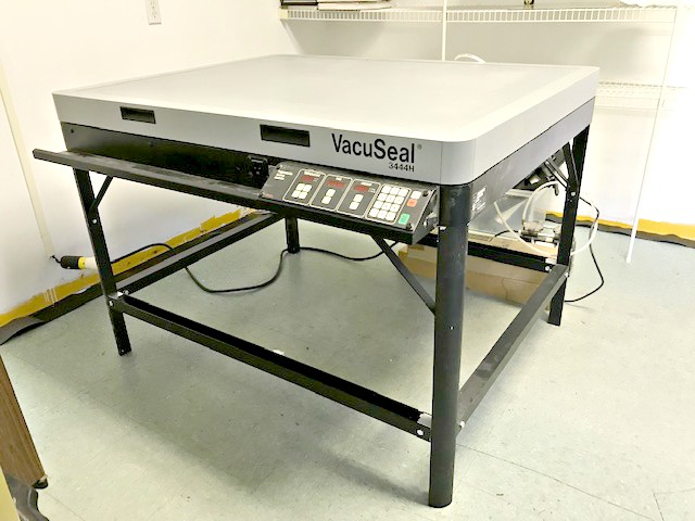 Picture Framing Equipment Lot: Vacuseal 3444H Vacuum Dry Mount Press, Carithers 40″ Mat Cutter, & Art Mac Micromitre Fillet Chopper / Cutter / Trimmer (Used) Item # AGFS-82 (Indiana)