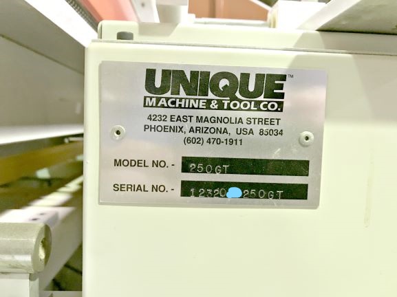 Unique 250GT Miter Door Machine (used) Item # UGW-98 (Ohio)