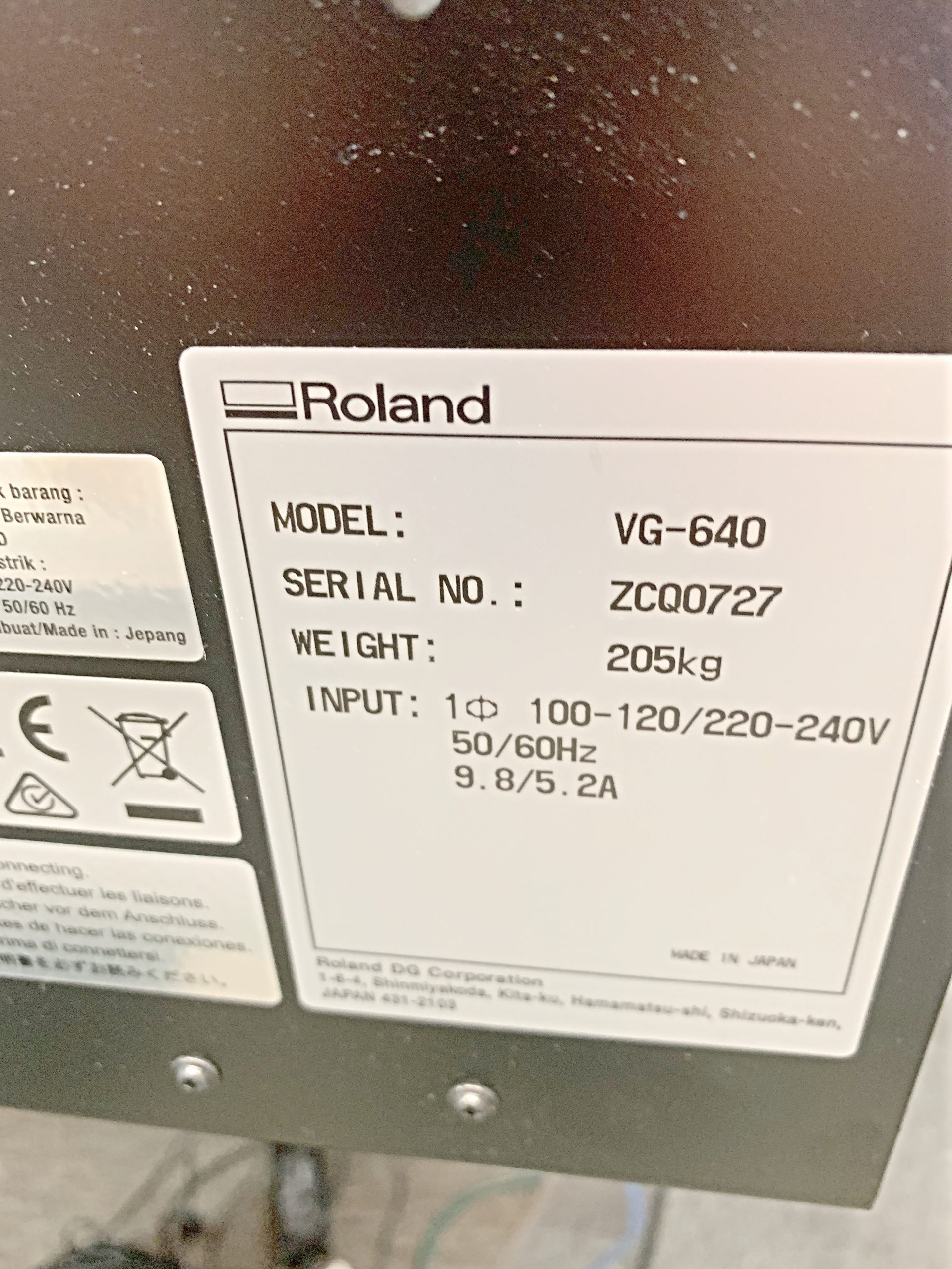 Roland VG-640 64″ Eco-Solvent Printer & Royal Sovereign 65″ Laminator (used) Item # UPE-118 (South Carolina)