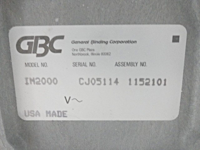GBC Image Maker 2000 Comb Inserter (Used) Item # UBE-46 (NC)