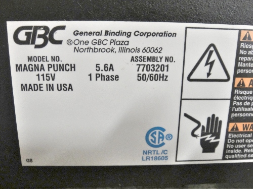 GBC Magna Punch (Used) Item # UBE-47 (NC)