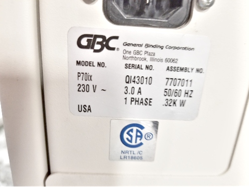 GBC Quantum P70iX Automatic Punch (Used) Item # UBE-49 (NC)