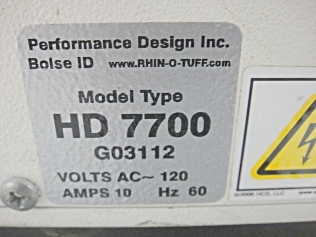 Rhin-O-Tuff HD 7700 Machine (Used) Item # UBE-64 (NC)