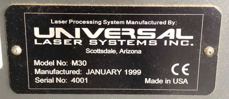 Universal M30 Laser Cutter / Engraver (used) Item # UE-63 (Washington)