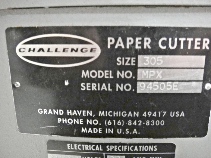 Challenge 305 MPX Machine (Used) Item # UE-021920E (North Carolina)