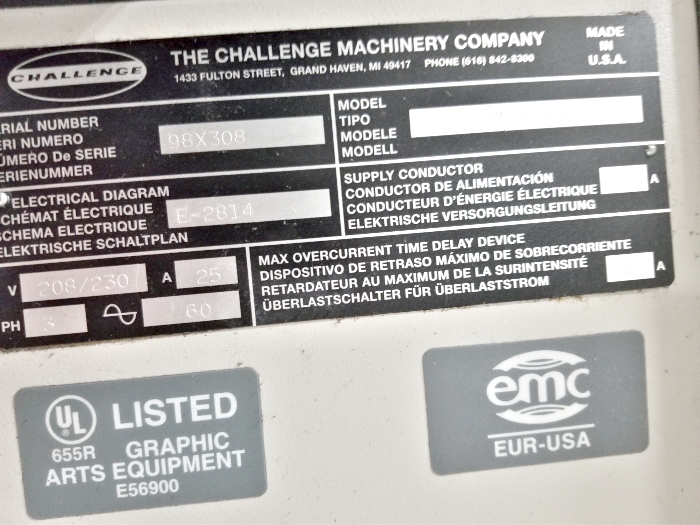 Challenge 305 XG Paper Cutting Machine (Used) Item # UE-021920F (North Carolina)