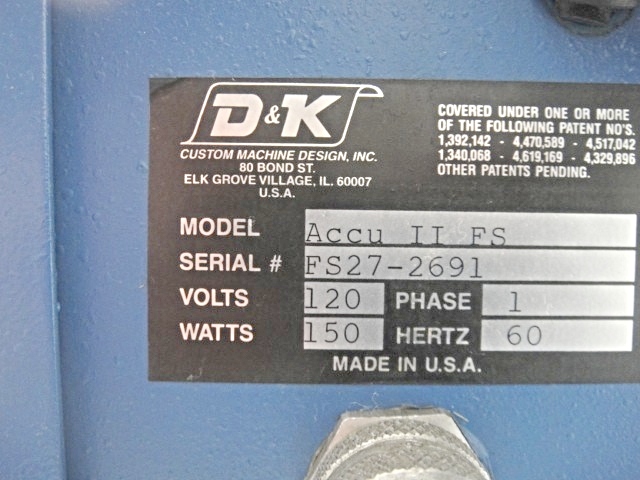 D & K Accu II ES Cutter (Used) Item # UE-022420B (North Carolina)