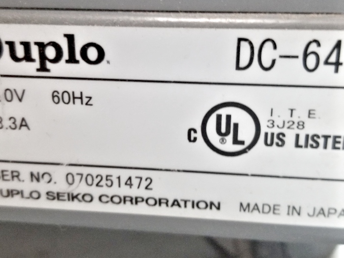 Duplo 645 SCC Machine (Used) Item # UE-021720H (North Carolina)