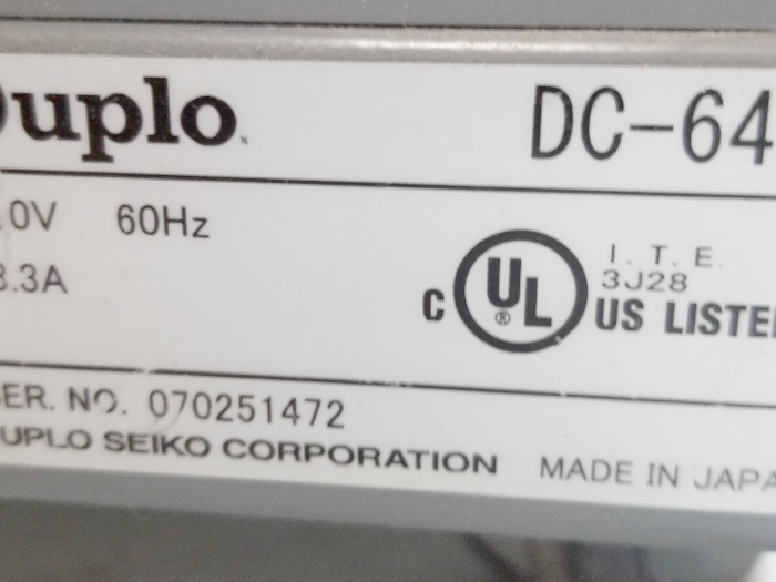 Duplo 645 SCC Machine (Used) Item # UE-022420C (North Carolina)