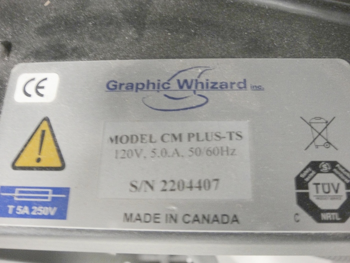 Graphic Whizard CM Plus-TS Machine (Used) Item # UE-021720L (North Carolina)