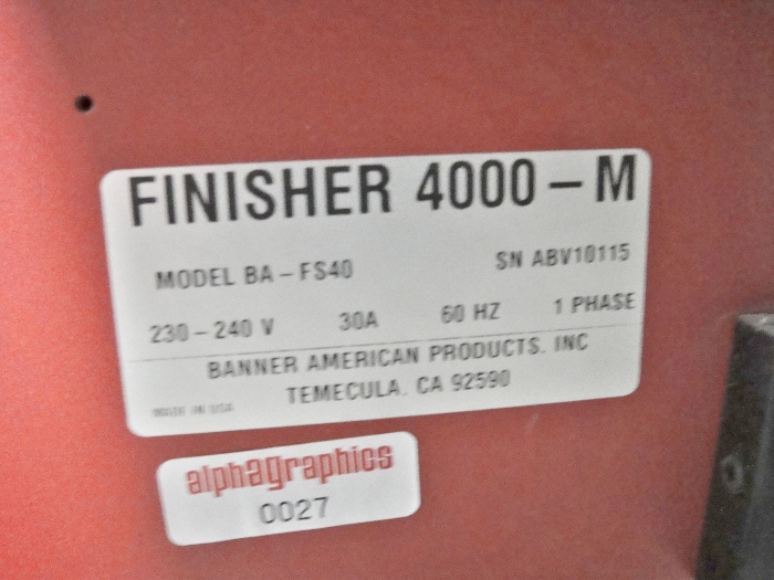 Finisher 4000-M Laminator (Used) Item # UE-031720D (North Carolina)