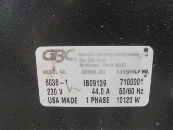 GBC 6036-1 Hot Laminator (Used) Item # UE-031720E (North Carolina)