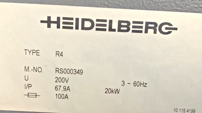 Heidelberg PM 52-4 Perfector (Used) Item # UE-042320E (North Carolina)