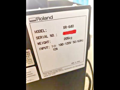 Roland SolJet XR-640 Solvent Inkjet Printer (used) Item # UE-042920E (Texas)