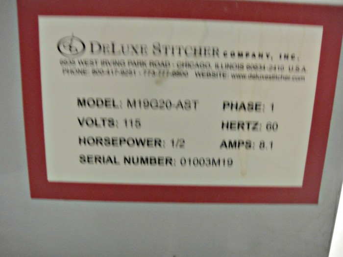 Deluxe M19 Stitcher (Used) Item # UE-050420M (North Carolina)