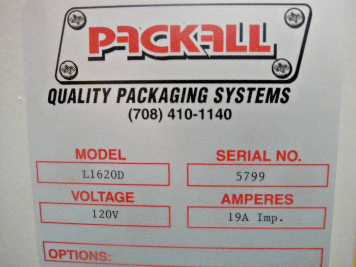 Packall L1620D L Sealer (Used) Item # UE-050520I (North Carolina)