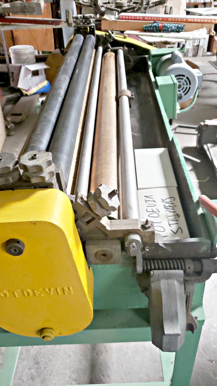 Potdevin Z39 39″ Hot / Cold Gluer & Potdevin 42″ Rotary Press (used) Item # UE-050820A (California)