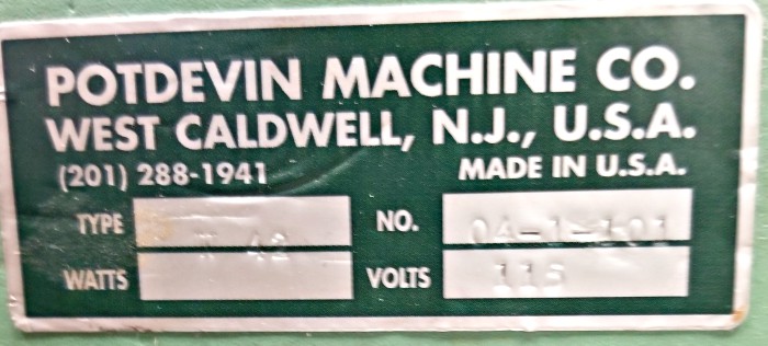 Potdevin W42 Rotary Press (used) Item # UE-051920A (North Carolina)