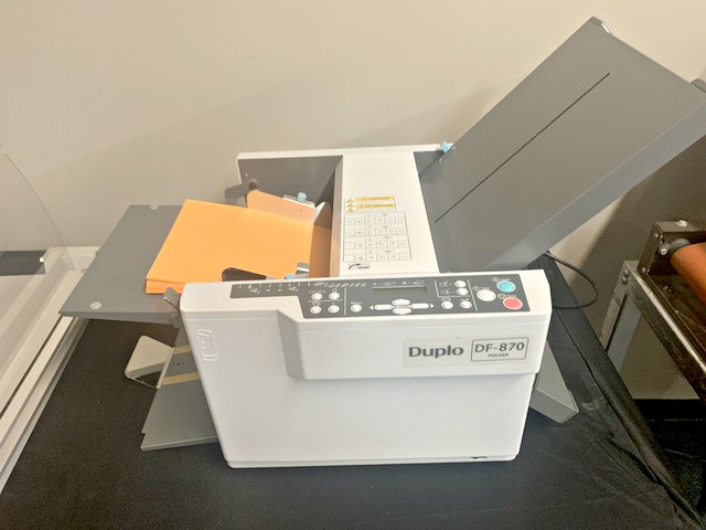 Duplo DF-870 Paper Folder (Used) Item # UE-062220I (North Carolina)