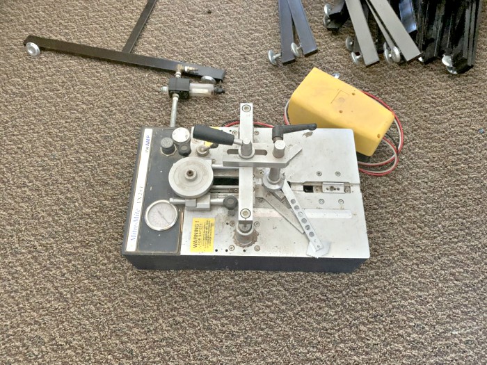 Picture Framing Equipment Lot: Wizard 9000 CMC Mat Cutter, Fletcher 3000 Multi Material Cutter, Mitre Mite VN2+1, Frame Square Saw, Moulding, Frames(used) Item # UE-072220A (Virginia)