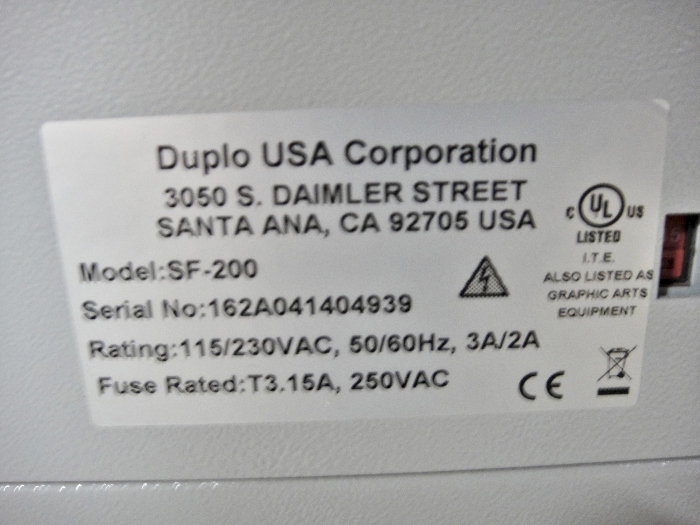 Duplo UV 200A Coater w/ Feeder (Used) Item # UE-091520E (North Carolina)