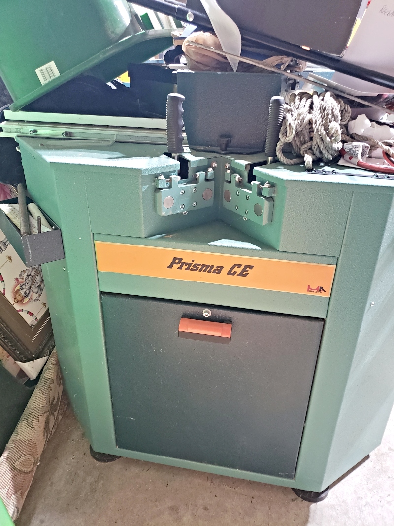 Picture Framing Equipment Lot: Brevetti Prisma CE Double Miter Saw, Brevetti Underpinner & Supplies (Used) Item # UE-031121B (Virginia)