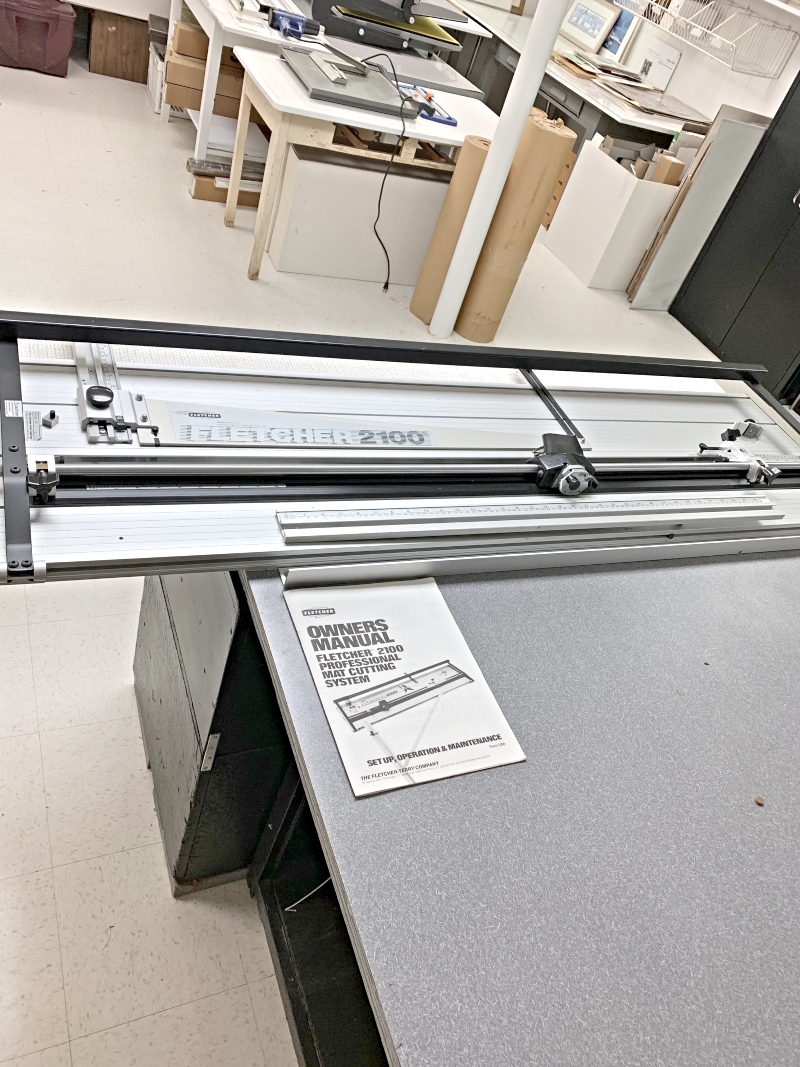 Picture Framing Equipment Lot: Seal Masterpiece 500 T-X Dry Mount Press,  Fletcher 3000 Cutter, Fletcher 2100 48″ Mat Cutter, & Supplies (Used) Item # UE-052421A (CT)