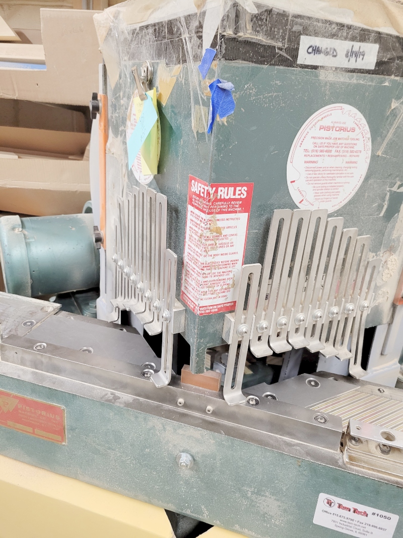 Equipment Lot: Pistorius MN-300 Double Miter Saw, INMES IM-5P Joiner, Universal DY-103 Double Miter Saw (used) Item # UE-041921A (Illinois)