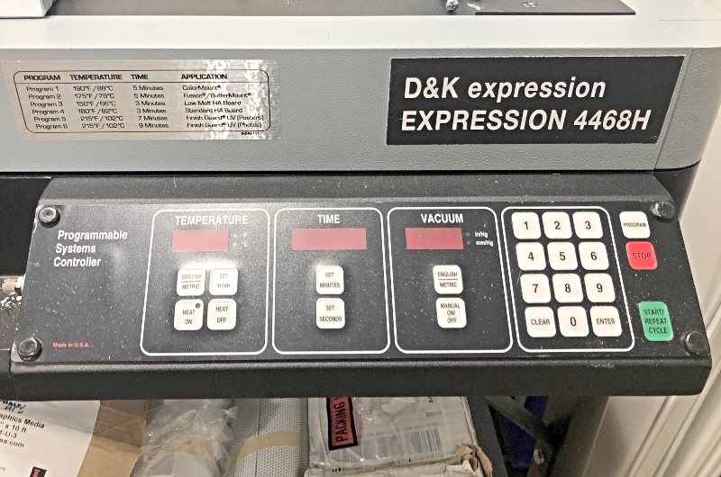 D&K Expression  (Bienfang / Vacuseal) 4468H Vacuum Dry Mount Press (used) Item # UE-033121G (Michigan)