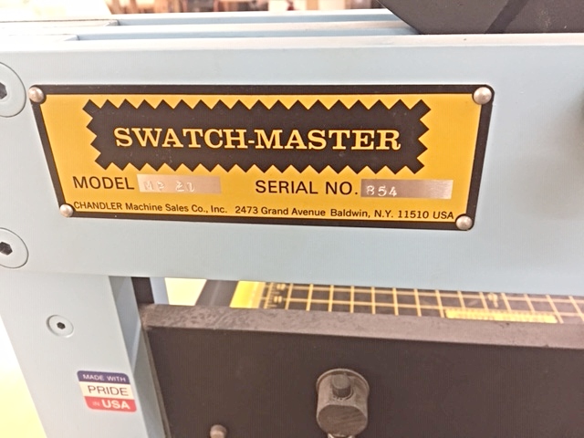 Chandler Swatch-Master Model MP20 & Chandler Model CD1R Swatch Drill (used) Item # UE-101920B (Florida)