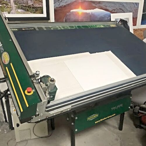 Equipment Lot: Fletcher Valiani CMC Mat Cutter, Laminator, Chopper, Saw & Plaquing Machine (Used) Item # UE-121520A (California)