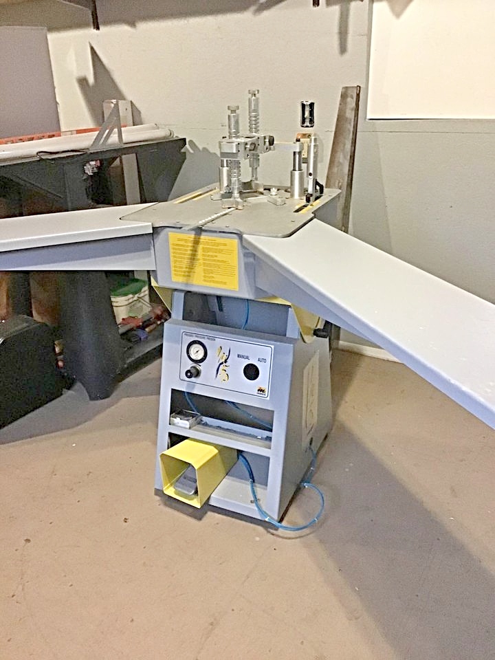 Equipment Lot: Inmes IM-5P Underpinner, Frame Square Miter Saw, Fillet Cutter & Supplies  (Used) Item # UE-011221A (Alabama)