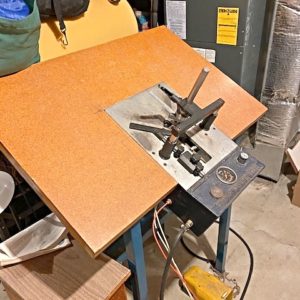 Equipment Lot: Pistorius EMN-12 Saw, Fletcher 3000, Mitre Mite VN2, Seal Press & Supplies (Used) Item # UE-123120A (Massachusetts)