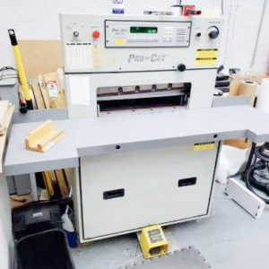 Pro Cut Model 235 Hydraulic Programmable 23.5" Paper Cutter w/ Side Tables (Used) Item # UE-020122D (New Jersey)
