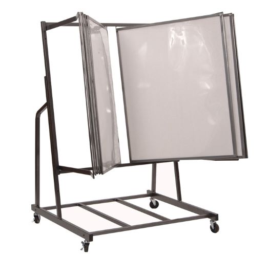 Convertible Steel Display with 30 Panels – Poster / Artwork / Photo Display Panel Flip Swing Rack on Rollers (New) Item # JJ-101000