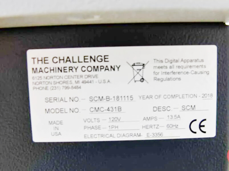 Challenge SCM Single Cornering Machine (used) Item # UE-033122D (Ohio)