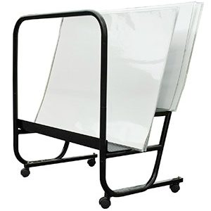 Roundabout Double Steel V-Bin Display with Casters - Poster / Artwork / Photo Display Rack on Rollers (New) Item # FAD-10