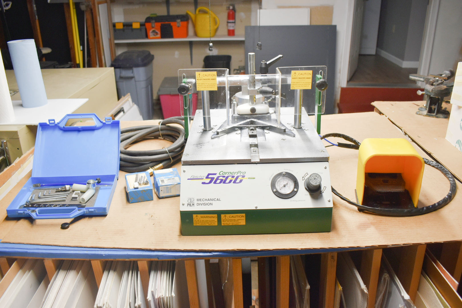 Equipment Lot: Fletcher 5600 Cornerpro Vnailer / Joiner / Underpinner, Fletcher 3000 Multi Material Cutter, & Fletcher 2100 Mat Cutter (Used) Item # UE-111221A (Missouri)