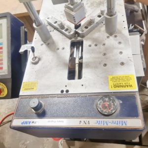 Equipment Lot: ITW AMP Mitre Mite VN4MP / U500 Joiner, Pistorius EMN Double Miter Saw, Eclipse CMC Mat Cutter, Fletcher 3000 Multi Material Cutter, Seal Masterpiece Bienfang 250 Heat Press, & Dust Collection System (Used) Item # UE-031522B (New York)