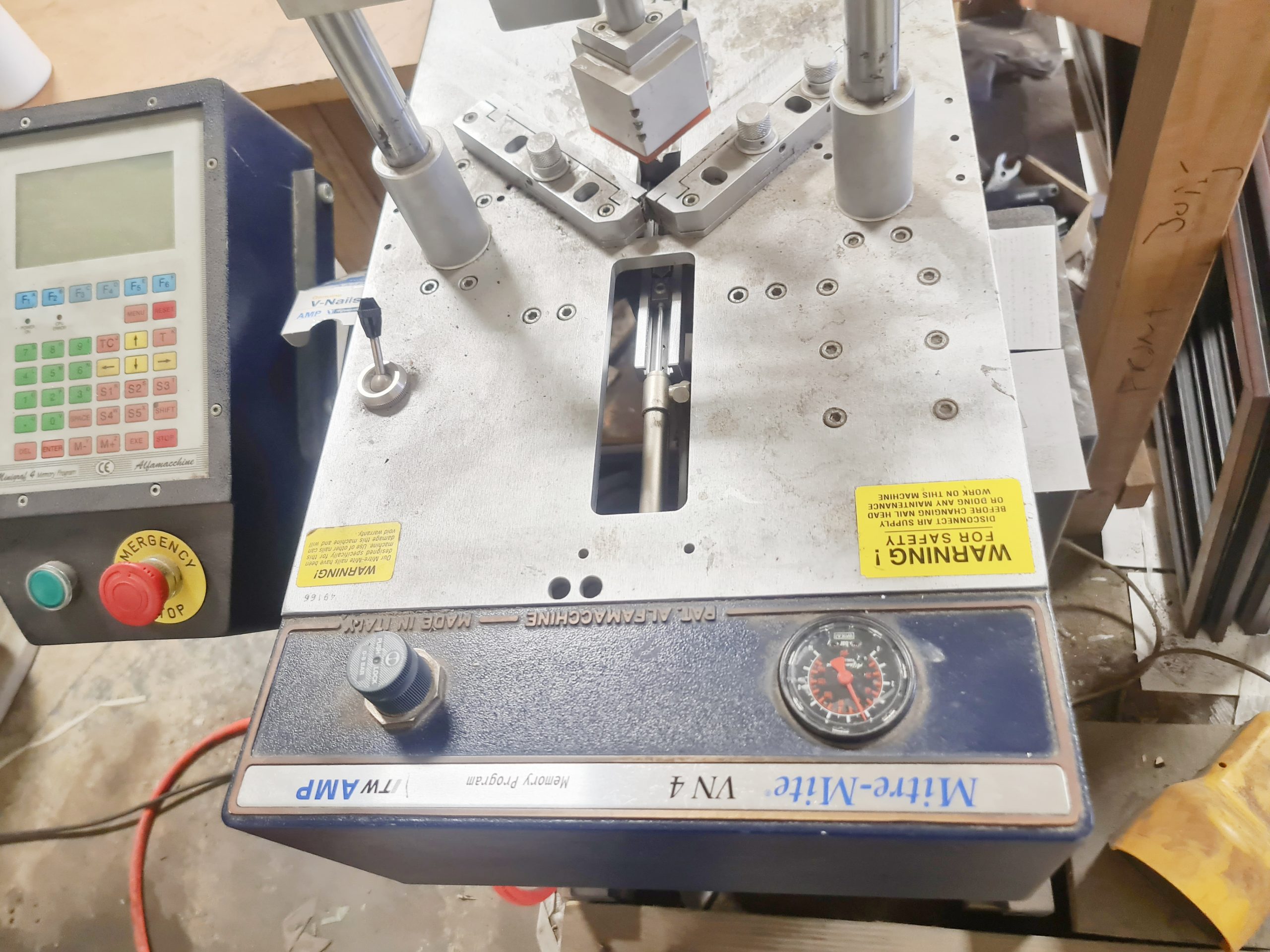 Equipment Lot: ITW AMP Mitre Mite VN4MP / U500 Joiner, Pistorius EMN Double Miter Saw, Eclipse CMC Mat Cutter, Fletcher 3000 Multi Material Cutter, Seal Masterpiece Bienfang 250 Heat Press, & Dust Collection System (Used) Item # UE-031522B (New York)