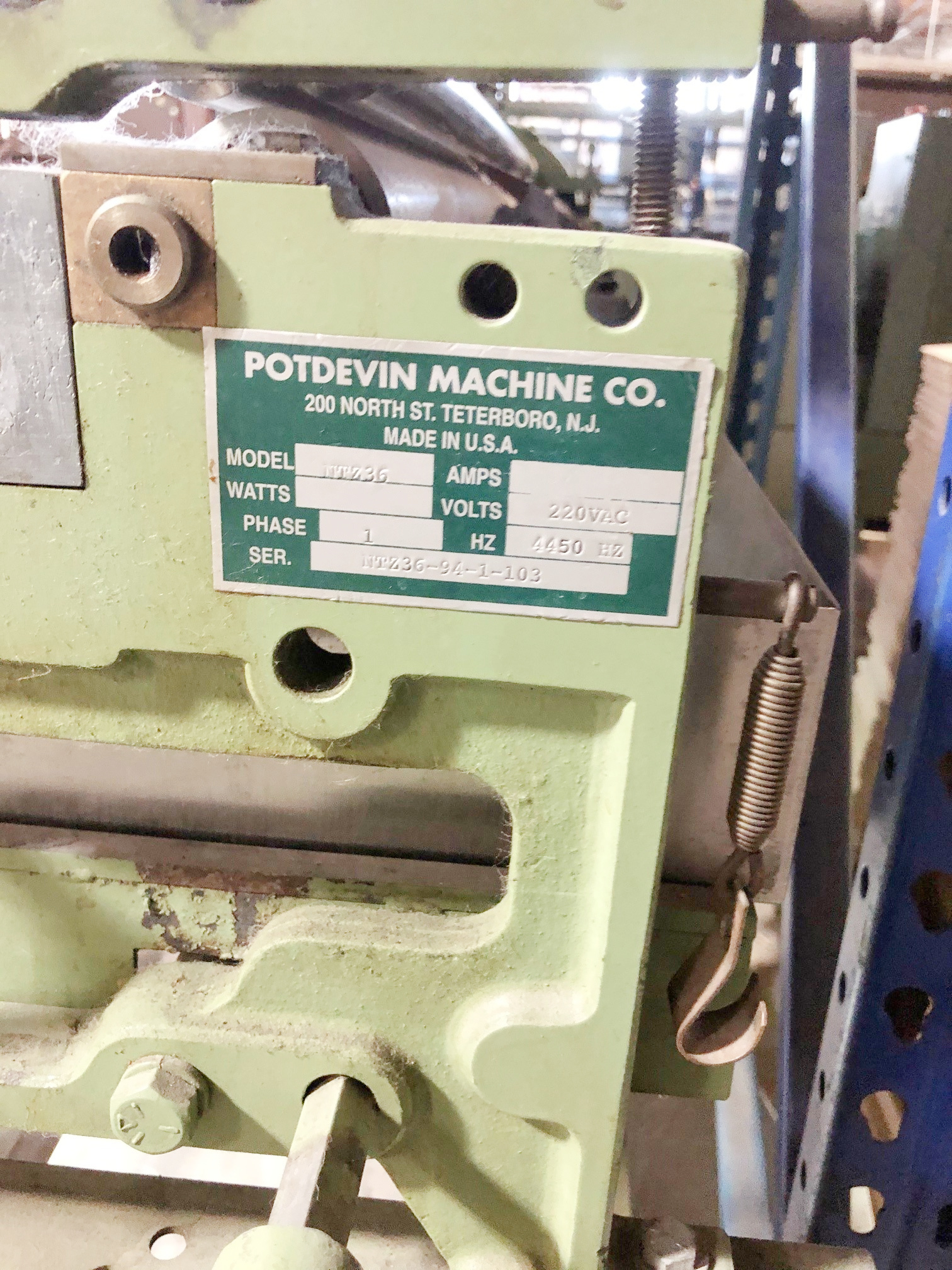 Equipment Lot: Potdevin NTZ36 36″ Cold Gluer & Potdevin W36 36″ Rotary Press (used) Item # UE-121321I (Illinois)