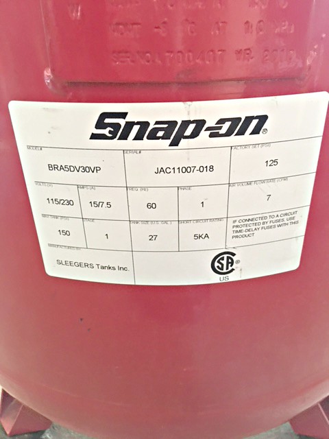 Snap On Compressor (used) Item # UFE-3099
