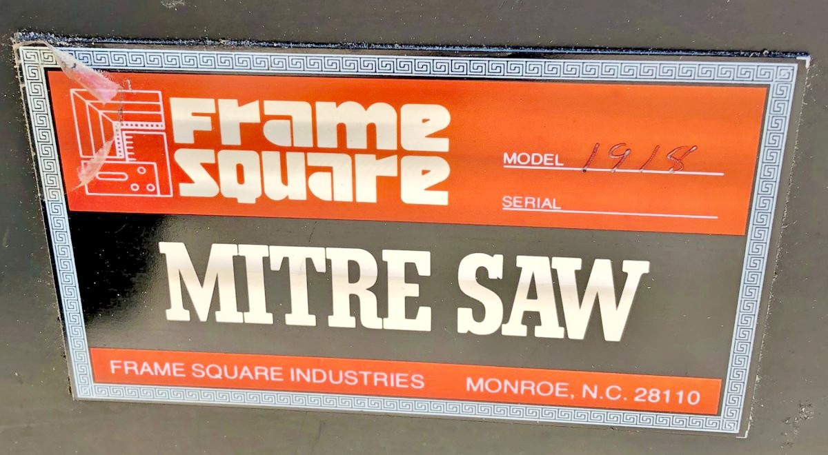 Frame Square Miter Saw – Model 4000 (used) Item # UFE-3121